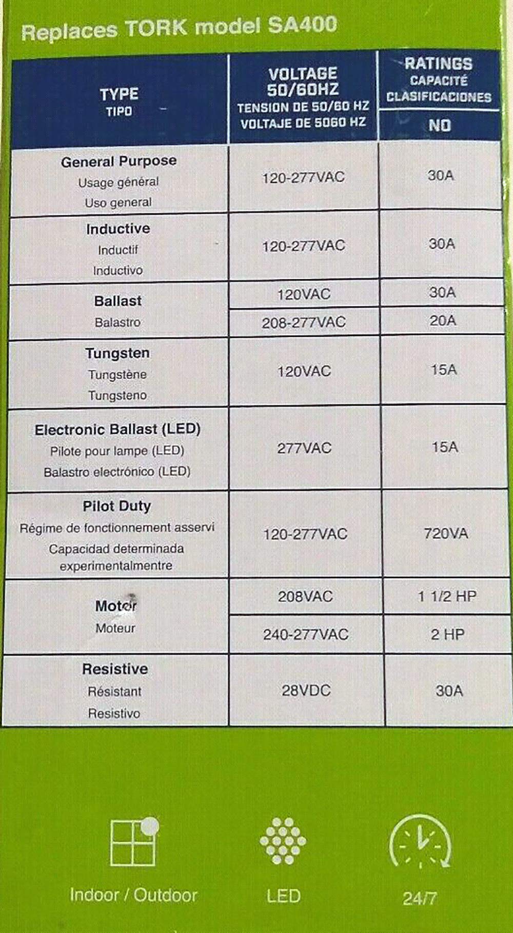 EWZ Series Multipurpose Control Astronomic 7 Day Time Switch, 120-277 VAC Input Supply, 1 Channel, DPST Output Dry Contact