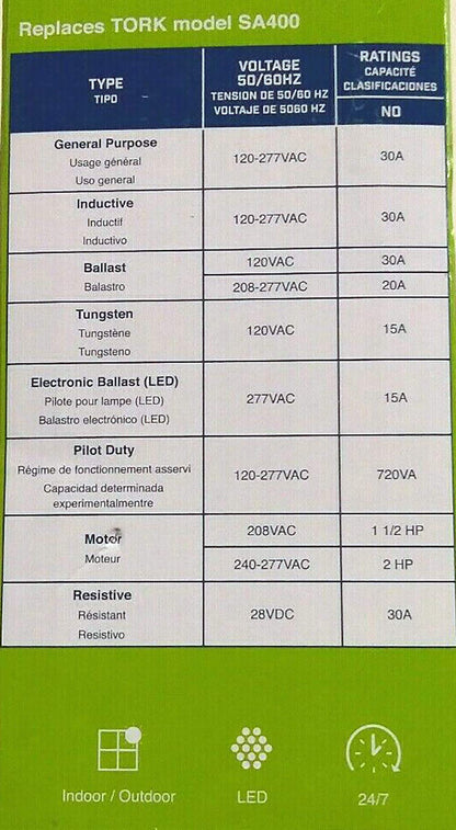 EWZ Series Multipurpose Control Astronomic 7 Day Time Switch, 120-277 VAC Input Supply, 1 Channel, DPST Output Dry Contact