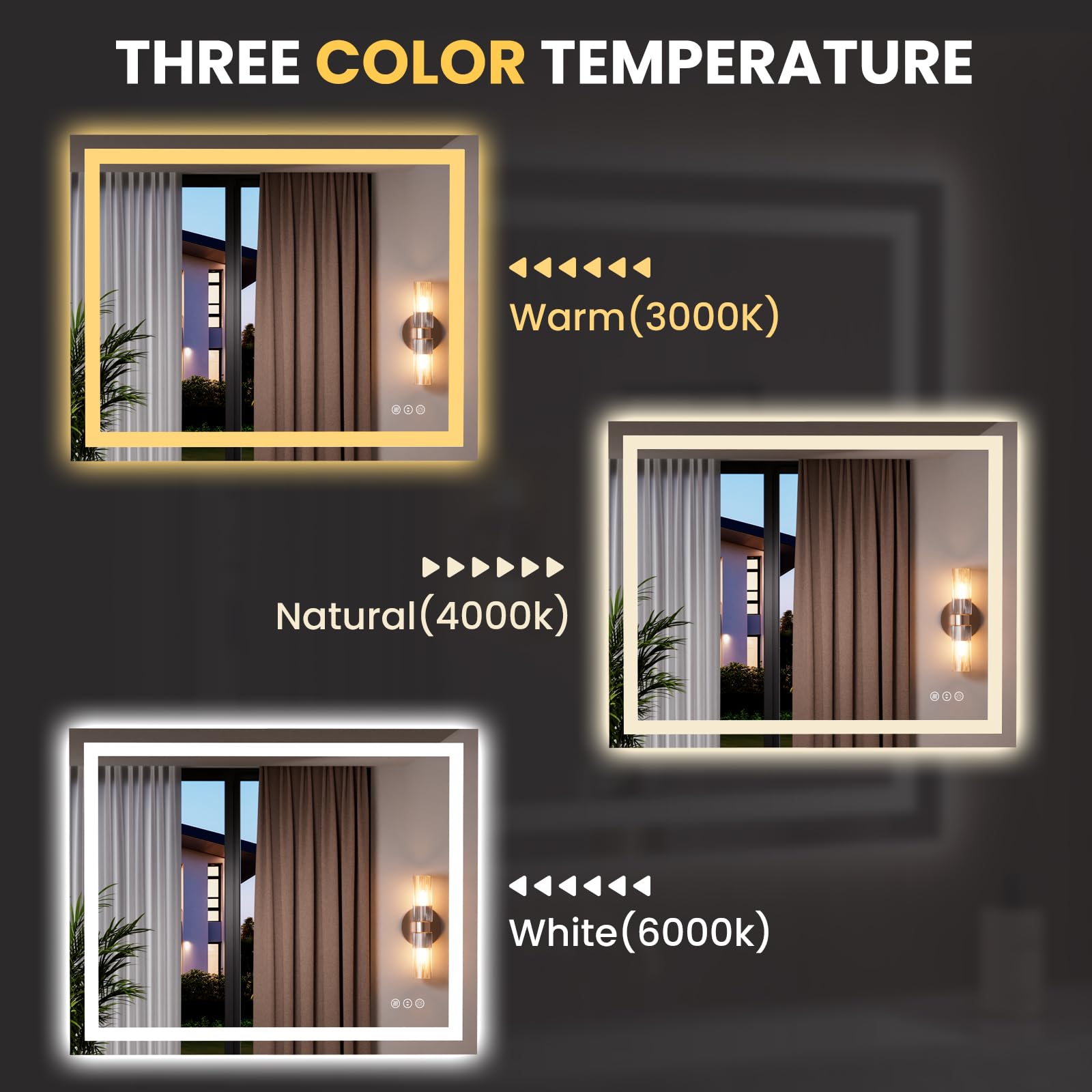 LOAAO 39.4"x31.5" LED Mirror for Bathroom, Lighted Bathroom Mirror with Lights, Anti-Fog, Dimmable, Memory Function, Easy to Install, Clear Reflection