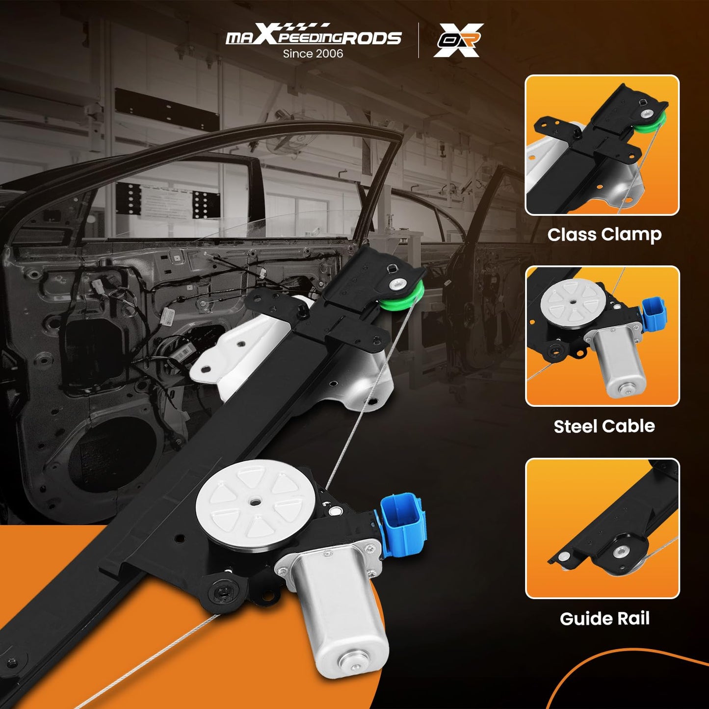 maXpeedingrods Window Regulator & Motor Front Right for Nissan Sentra Sedan 2013-2019 1.8L 1.6L