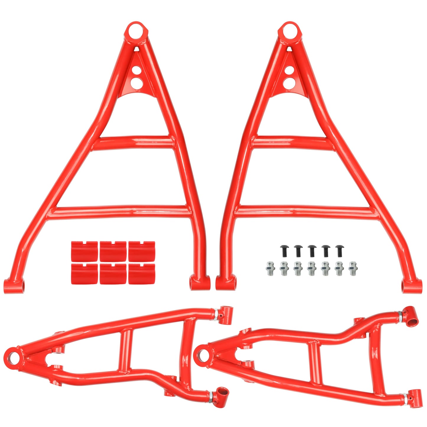 High Clearance Front Upper & Lower A-Arms Kit for 2017+ Can-Am Maverick X3 (64" Body), Red