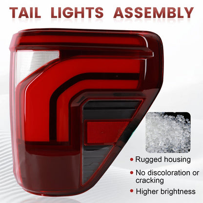 LED Tail lights W/Blind Spot Assembly Compatible with 2024 2025 Ford F150 King Ranch/Lariat/Limited/Platinum W/O Onboard Scales OE Style Rear Light Taillights Replacement for FO2819161 RL3Z13404B