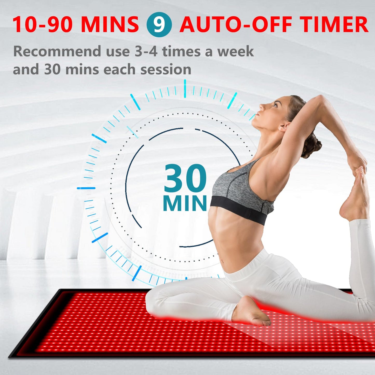 84.6'' X 33.5'' LED 1400pcs 660nm Red Light Therapy Mat 850nm Near Infrared Light Therapy Devices 3 Modes & 9 Timer, Extra Large Red Light Therapy Pads Blanket for Whole Full Body, Pain Relief