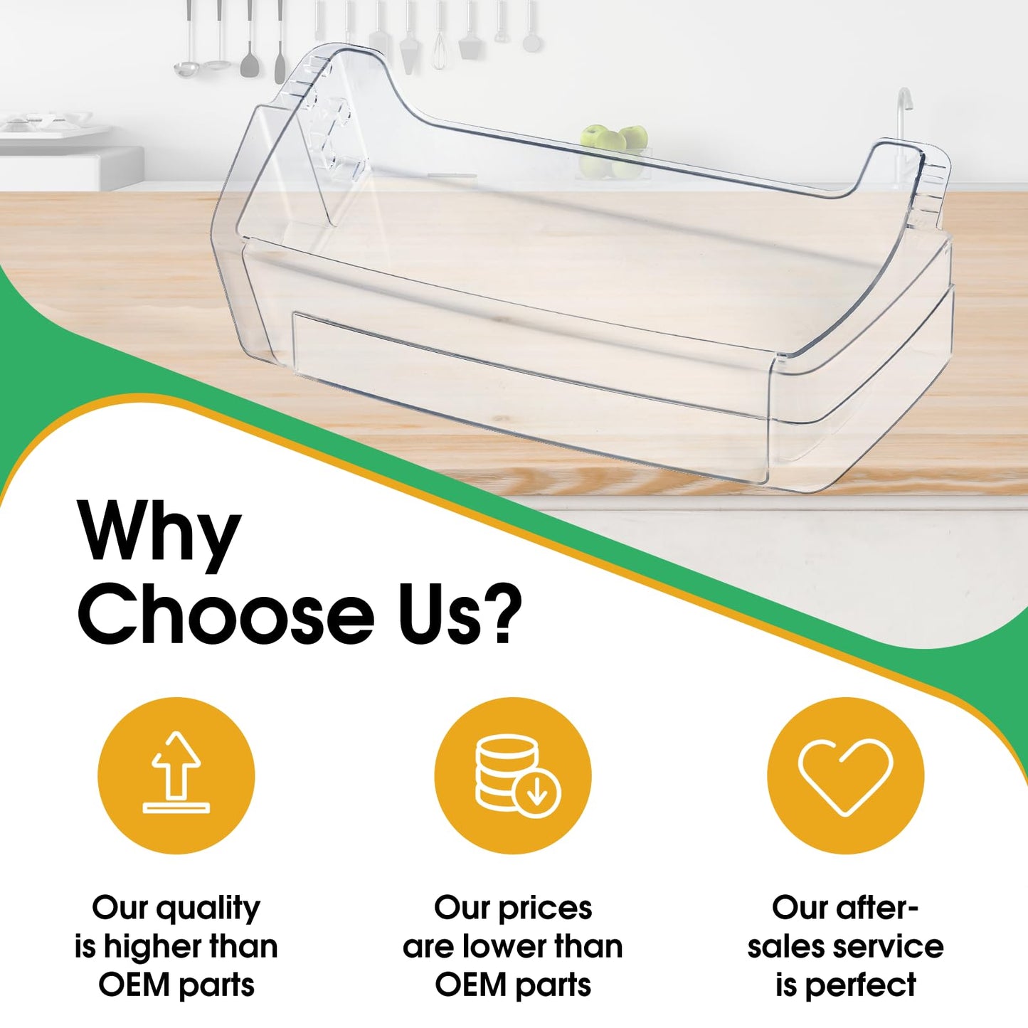 2025 Upgraded WR71X38318 Refrigerator Door Shelf Bin for GE, Replacement Part WR71X24428 4975917 AP7175677 PS16619590 EAP16619590