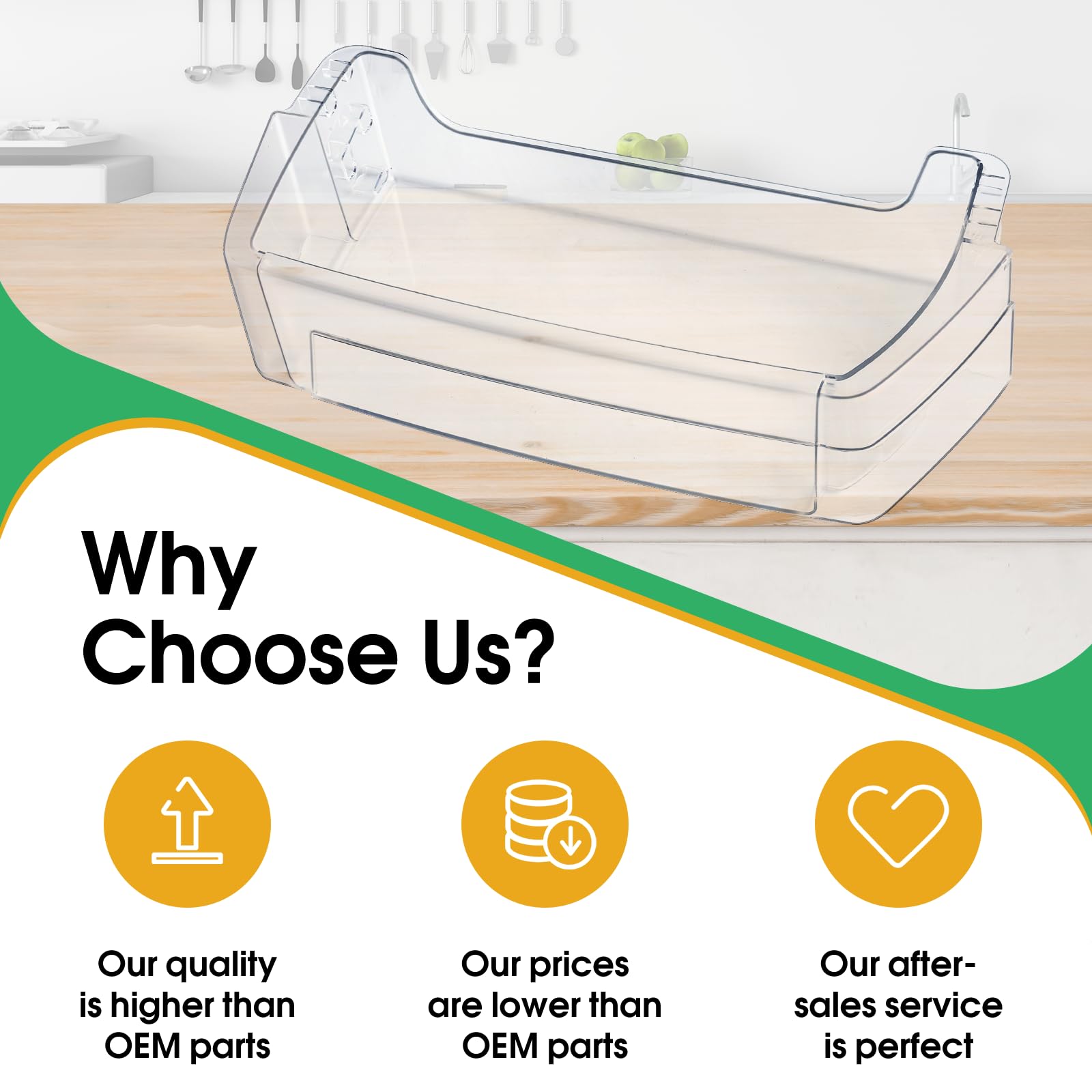 2025 Upgraded WR71X38318 Refrigerator Door Shelf Bin for GE, Replacement Part WR71X24428 4975917 AP7175677 PS16619590 EAP16619590