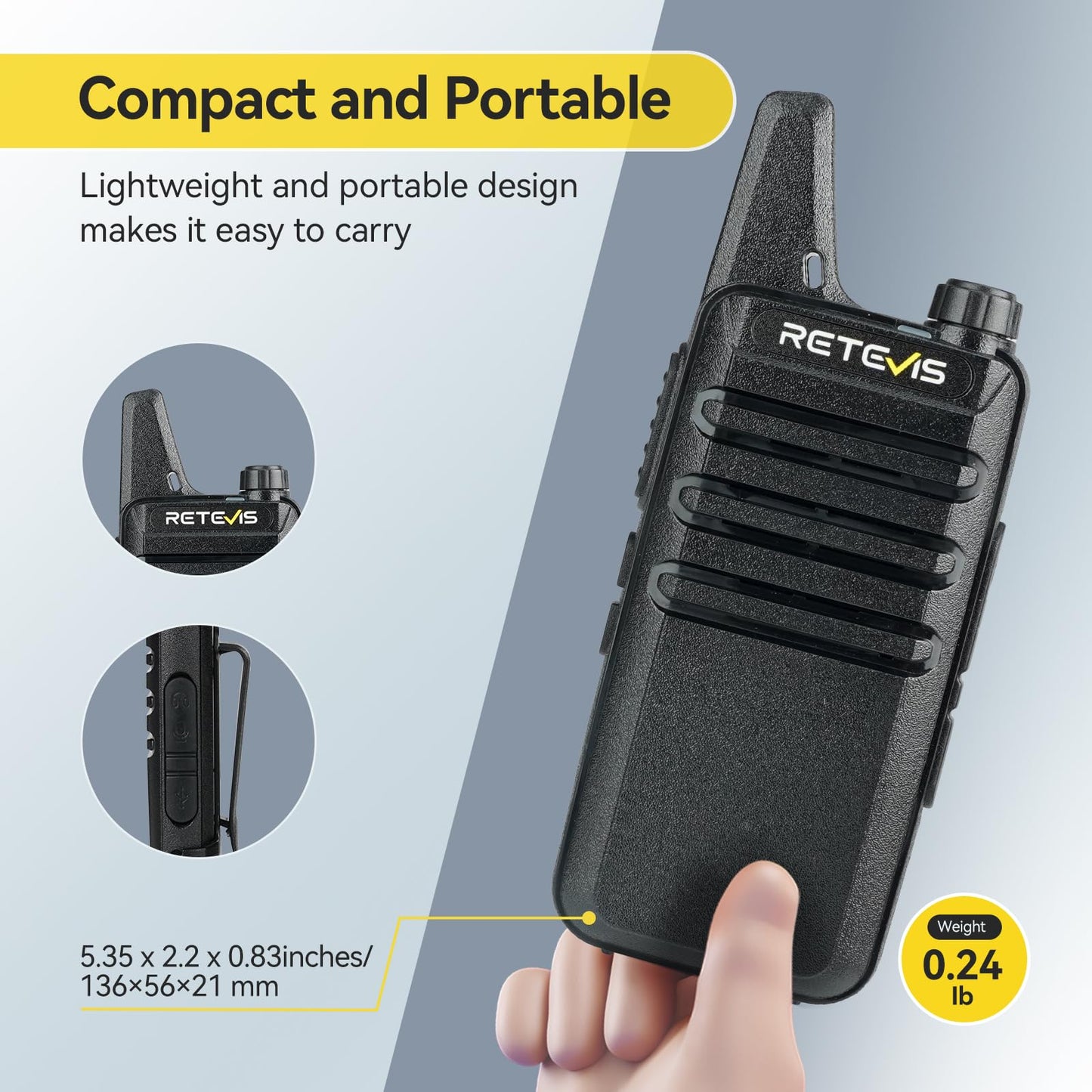 Retevis RT22 Two Way Radio,Rechargeable Walkie Talkies Long Range(10 Pack) with 10 Way Gang Charger,Charging Progress Bar,Workplace Organization,Compact Walkie Talkie for Adults Office School Daycare