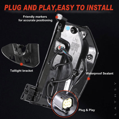 Lathsy Tail Light LED Compatible With 2021 2022 2023 2024 GMC Yukon/Yukon XL Outer Left Driver Side Taillight Replace 84816392