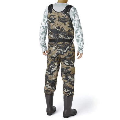 BASSDASH Bare Camo Neoprene Chest Fishing Hunting Waders for Men with 600 Grams Insulated Rubber Bootfoot