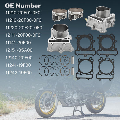 Yainetan 11210-20F01-0F0 Front Rear Cylinder Piston Gasket Kit Compatible With Suzuki SV650 SV650A SV650S SV650SA V-Strom 650 11220-20F20-0F0