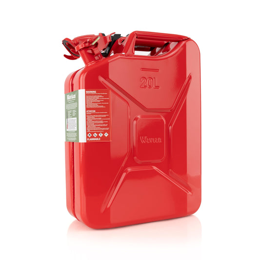 Wavian USA JC0020RVS Red Authentic NATO Jerry Fuel Can and Spout System (20 Liter)