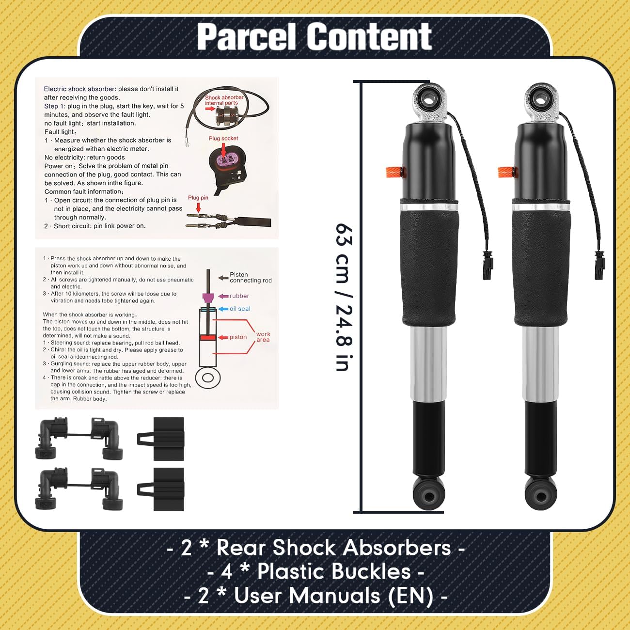 ISINFLASH 84176675 Rear Air Shock Absorber Strut Compatible with Cadillac Escalade ESV Chevy Tahoe Suburban GMC Yukon XL 2015 2016 2017 2018 2019 2020 2021# 580-1106 23290661 23151122 23267007