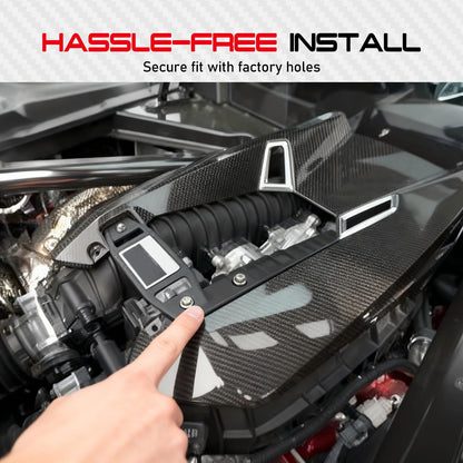 100% Carbon Fiber C8 Engine Cover Compatible with 2020-2025 Corvette C8 Z06, GM Factory Style Engine Hood Cover