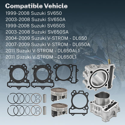 Yainetan 11210-20F01-0F0 Front Rear Cylinder Piston Gasket Kit Compatible With Suzuki SV650 SV650A SV650S SV650SA V-Strom 650 11220-20F20-0F0