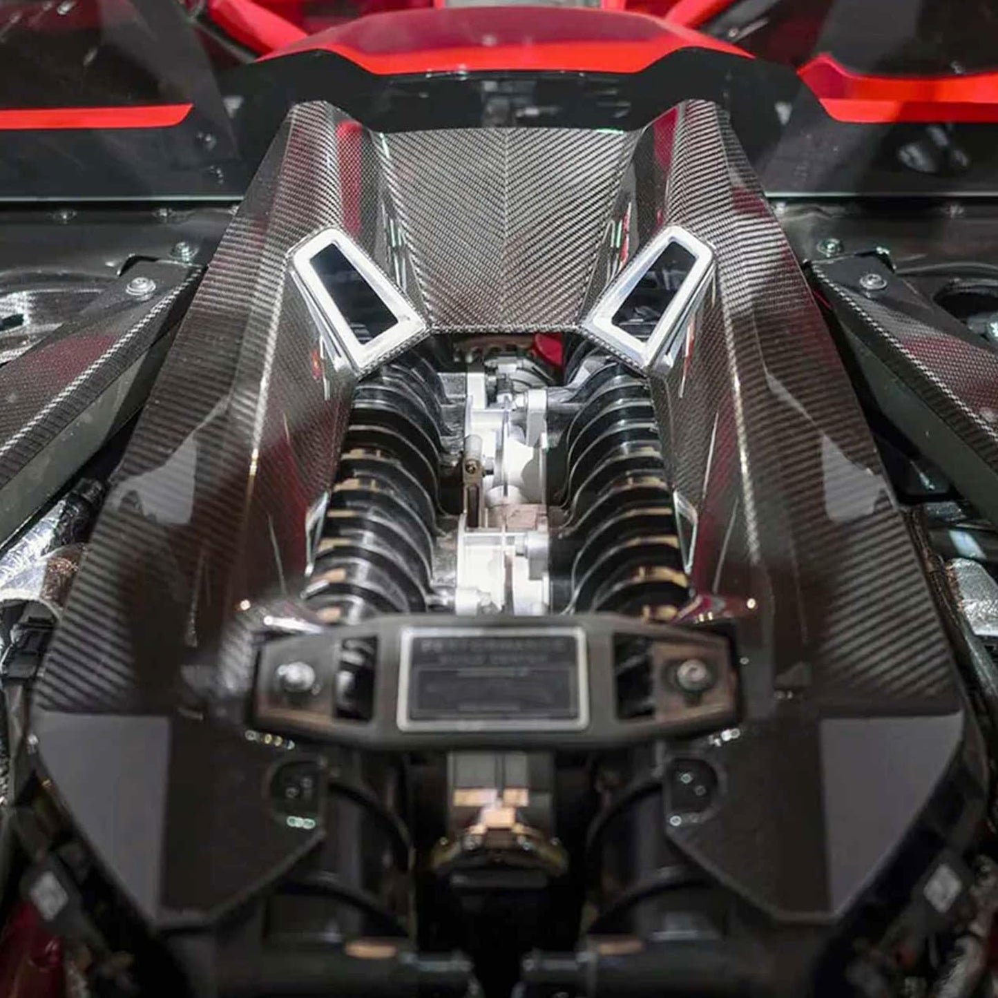 100% Carbon Fiber C8 Engine Cover Compatible with 2020-2025 Corvette C8 Z06, GM Factory Style Engine Hood Cover
