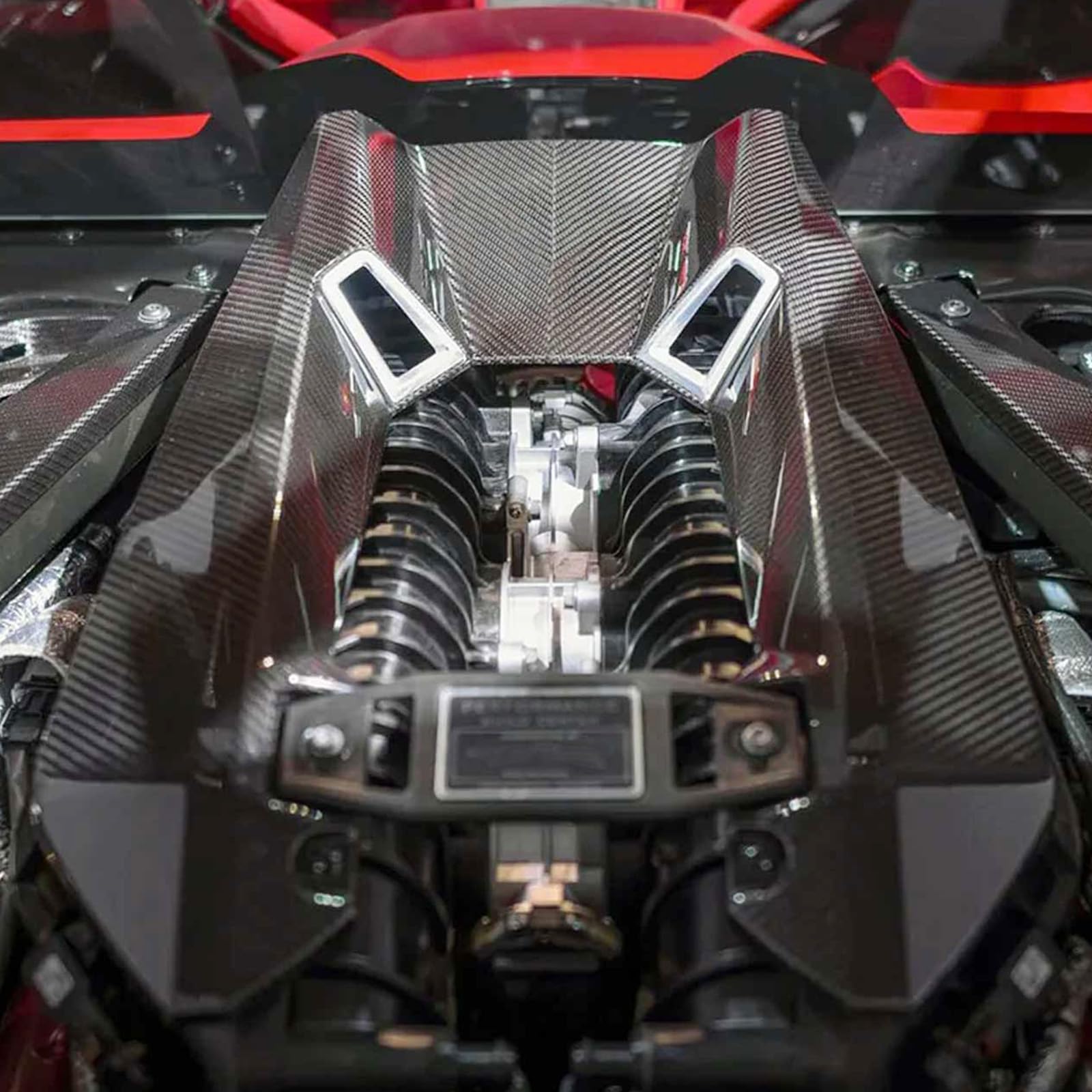 100% Carbon Fiber C8 Engine Cover Compatible with 2020-2025 Corvette C8 Z06, GM Factory Style Engine Hood Cover