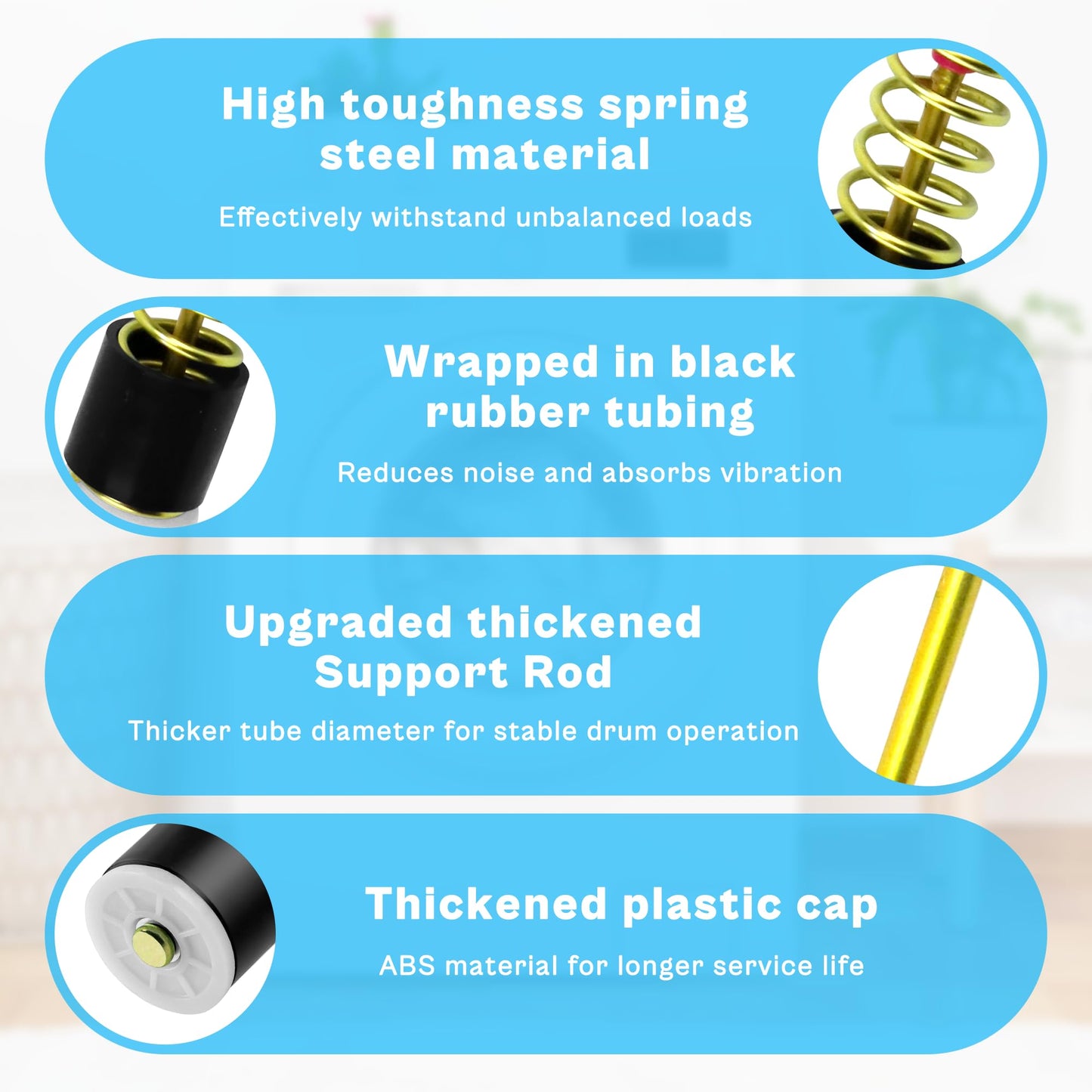 ð—¡ð—˜ð—ª Suspension Rods for Sam-sung Top Load Washer WA50R5200AW/US WA45N3050AW/A4 WA45T3200AW/A4 WA50R5400AV/US WA45T3400AW/A4 - Replace DC97-16350U DC97-16350T DC97-16350S