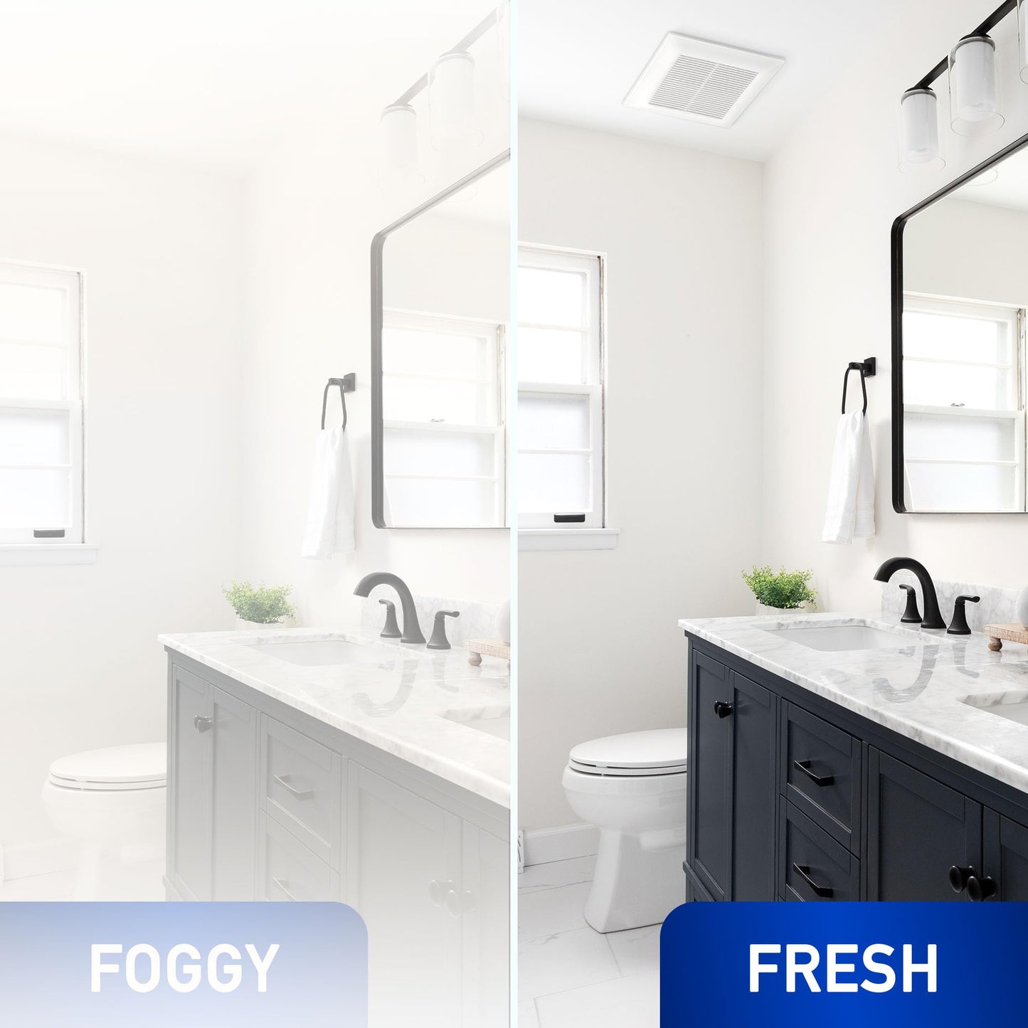 Panasonic WhisperValue Ceiling/Wall Mount Bathroom Exhaust Fan, 50-80-100 CFM, FV-0510VS1