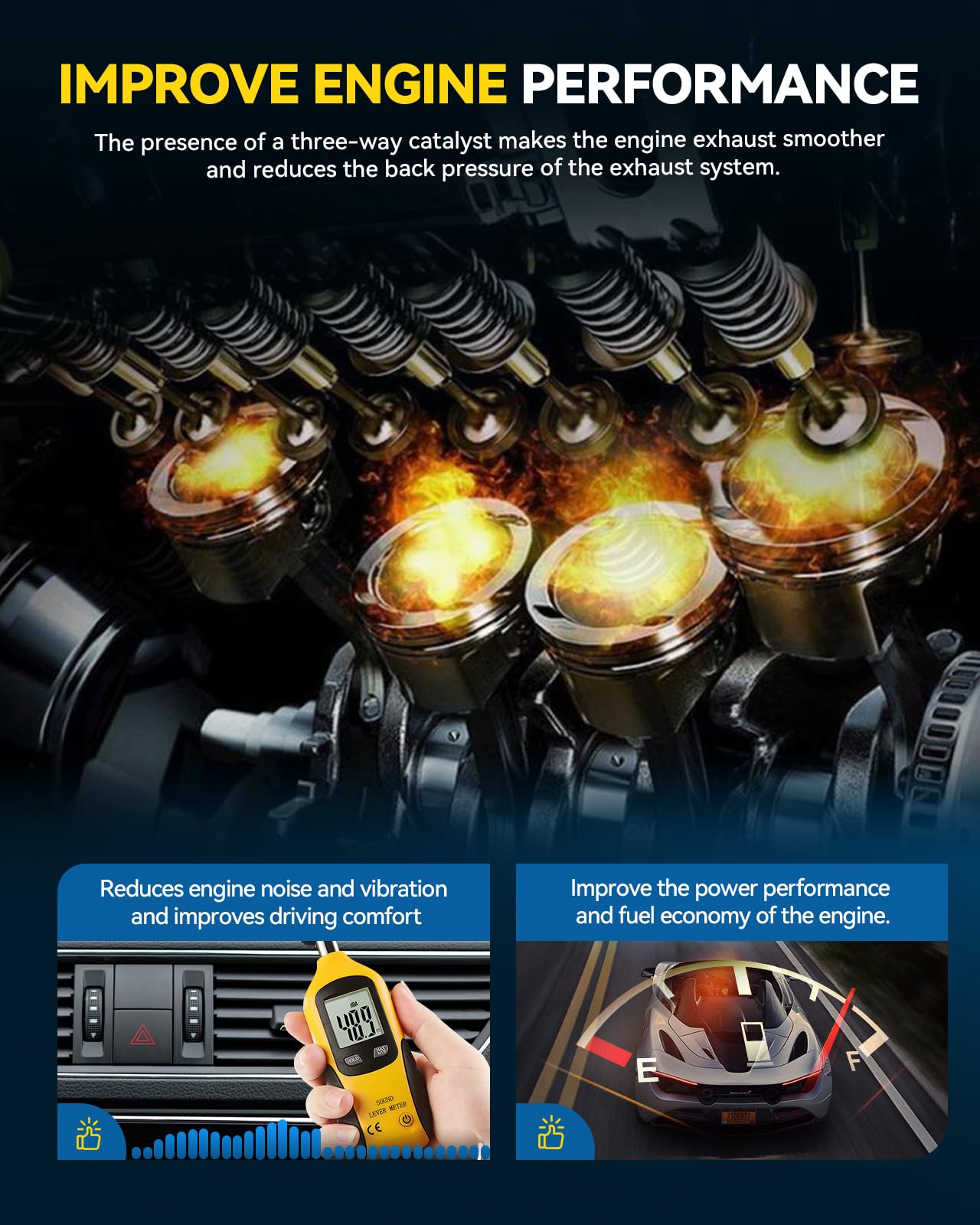 PHILTOP Catalytic Converter Kit Direct-Fit Replacement For 2014-2018 Silverado/Sierra 1500 4.3L/ 5.3L, 2015-2019 Tahoe/Suburban/Yukon/Yukon XL 5.3L OE Replace 50497, 645159, 50563 (EPA Compliant)