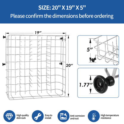 5304535380 Dishwasher Upper Dishrack Replacement, Compatible With Kenmore Crosley Frigidaire Upper Dishrack Assembly, Part Numbers 154331502 5304498202 5304498220 5304517202 5304517201 AP7215765