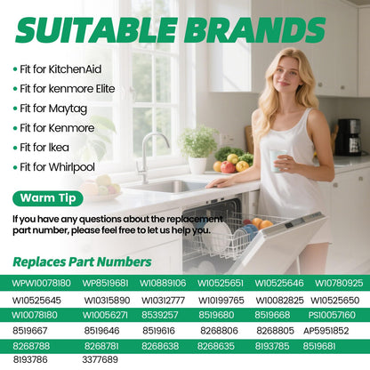 Upgraded W10728159 OEM Dishwasher Lower Rack Fit for Kitchenaid Dishwasher Rack, W10525646 W10780925 Dishwasher Rack Lower Intended for Maytag Dishwasher Parts Deep 22in Wide 20.5in 3-Year Service