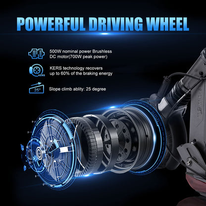 E-TWOW GT SE Electric Scooter, 31 Mile Range, 25 MPH Max Speed, 275lbs Max Load, Adjustable Handlebar Height, Lightweight(29lbs) and Foldable, Great for Commuting, UL Certified