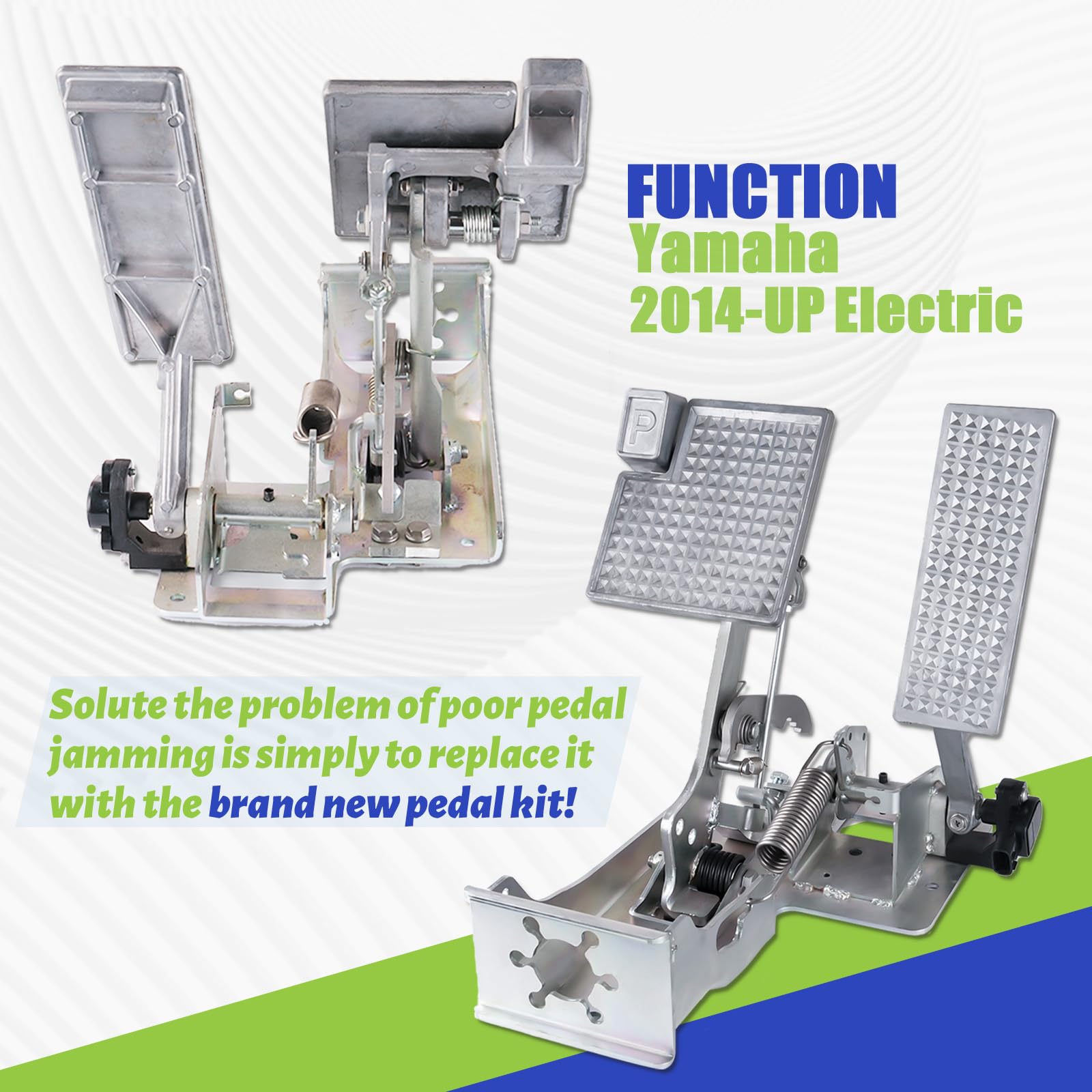 Panglong Golf Cart Electric Brake Pedal Assembly Dual Brake Cable,Suitable for Yamaha 2014-Up Golf Cart,OEM JW9-F7850-30,JW9-F7850-31,JW9-F7850-33-00,JOH-F7850-03-00,JOH-E7850-20-00,TOH-F7850-21-00