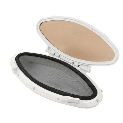Marine Hatch Porthole Window, Oval Opening Portlight Window Anti Sturdy 470x210mm with Screen for Yacht