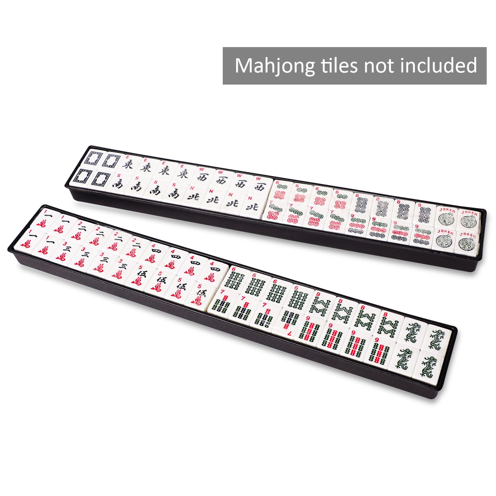 GUSTARIA American Mahjong Tiles Trays(Tiles not Included),2Pcs/Set,Plastic Trays with Lids,Mahjong Storage Box,Mahjong Accessories