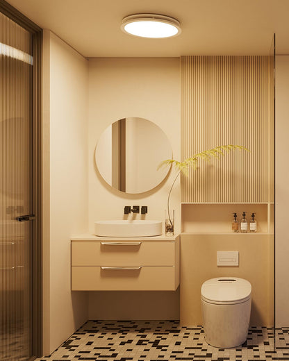 Fitop Bathroom Exhaust Fan with Light,130 CFM 47W Ceiling Mount Shower Ventilation Exhaust Fan, 1.5Sones Bathroom Vent Fan with Light, Fan 1100LM LED Light 3000K/4000K/5000K