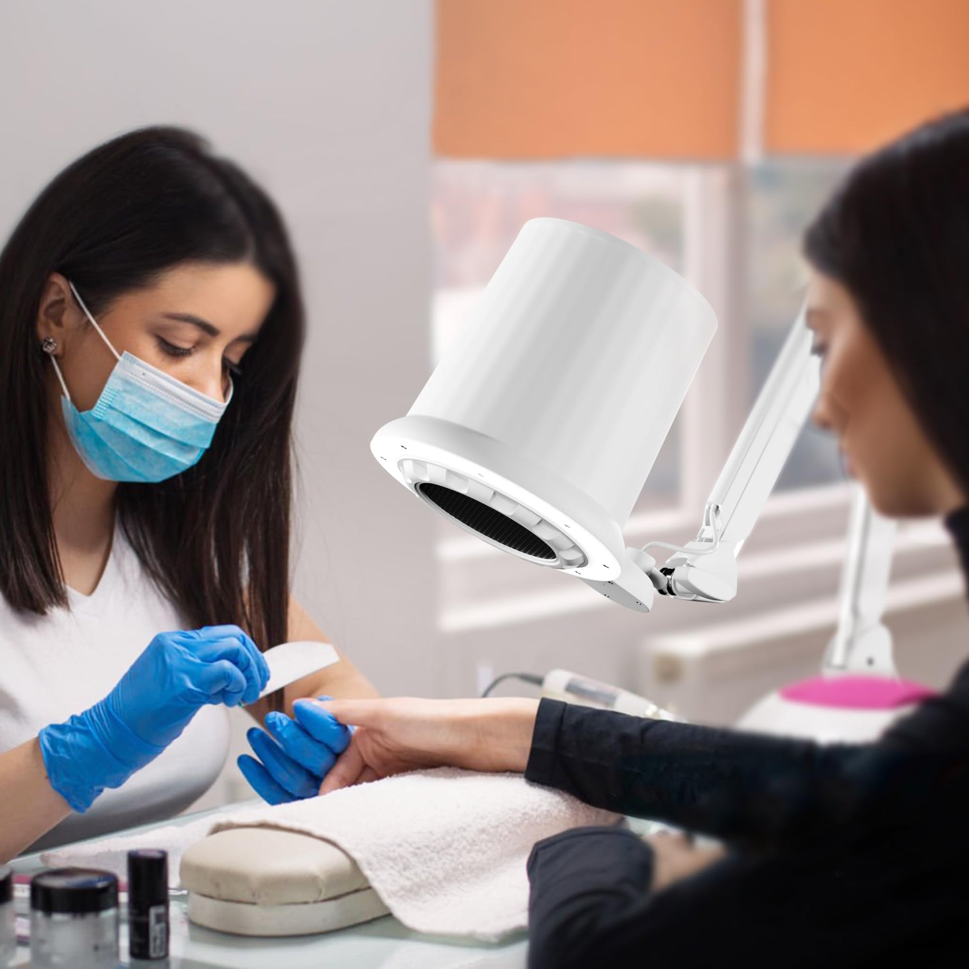 Gelpal 80W Industrial Nail Dust Collector, Adjustable 5000Pa Suction&3000lm Light,Comes With Two Replacement Filter And Universal Table Mount clamp, Low Noise Vacuum Fan for Polishing &Salon. (3000PA)