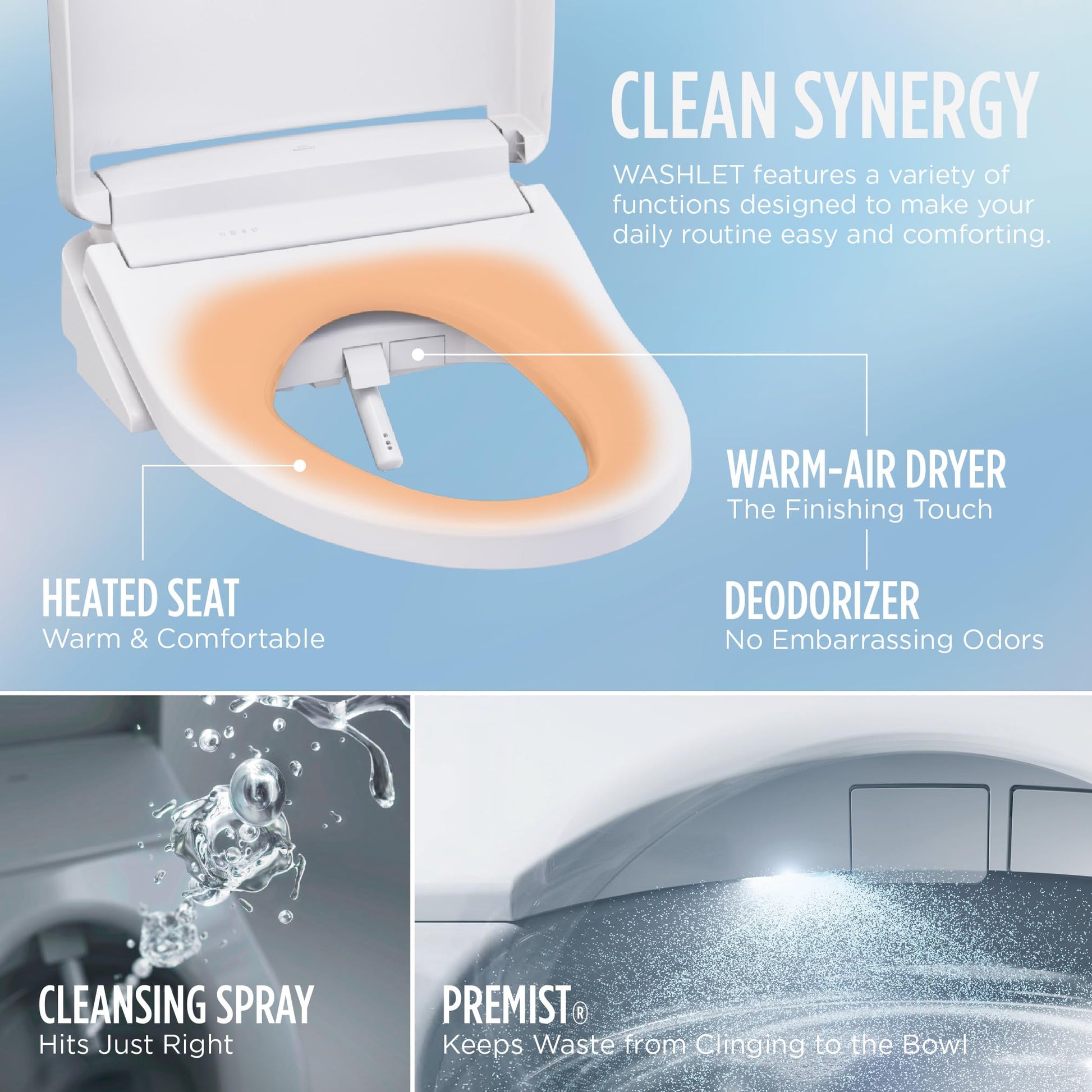 TOTO® WASHLET® KS6 Electronic Bidet Toilet Seat with Instantaneous Water Heating, PREMIST and EWATER+ Wand Cleaning, Elongated, Cotton White - SW3946#01