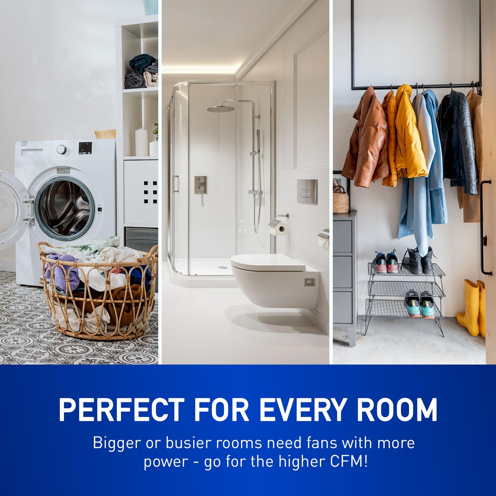 Panasonic WhisperValue Ceiling/Wall Mount Bathroom Exhaust Fan, 50-80-100 CFM, FV-0510VS1