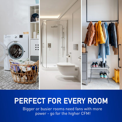 Panasonic WhisperValue Ceiling/Wall Mount Bathroom Exhaust Fan, 50-80-100 CFM, FV-0510VS1