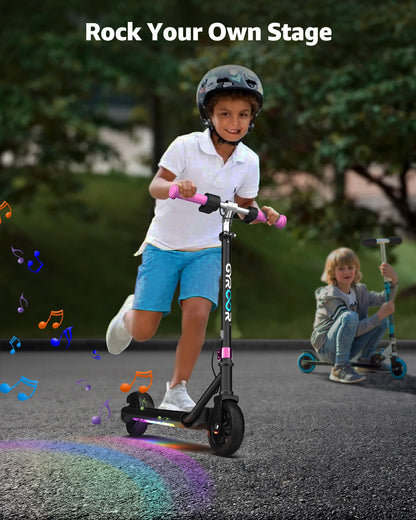 Gyroor Electric Scooter for Kids, E-Throttle 150W Motor LED Display, H30Max-Pink