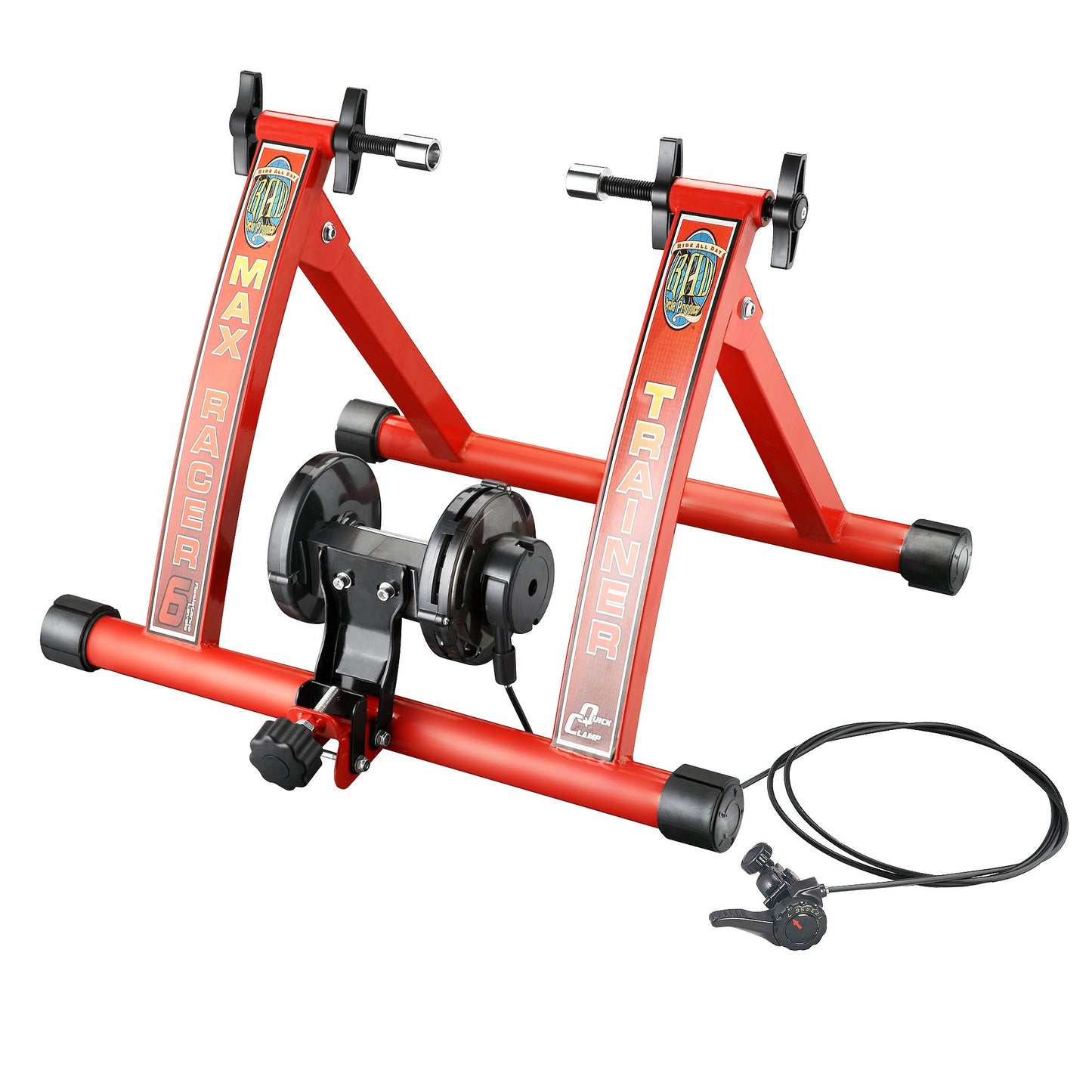 RAD Cycle Products Max Racer 7 Levels of with Smooth Magnetic Resistance Bicycle Trainer Allows You to Work Out with Your Bike
