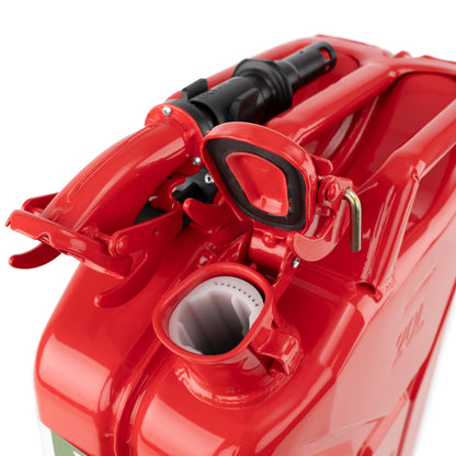 Wavian USA JC0020RVS Red Authentic NATO Jerry Fuel Can and Spout System (20 Liter)