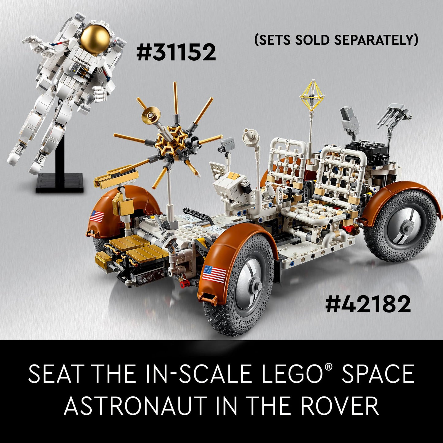 LEGO Technic NASA Apollo Lunar Roving Vehicle LRV Building Set - Craft Kits for Adults, Ages 18+ - Building Set of Space Rover with Authentic Details - Gift for Birthdays - 42182