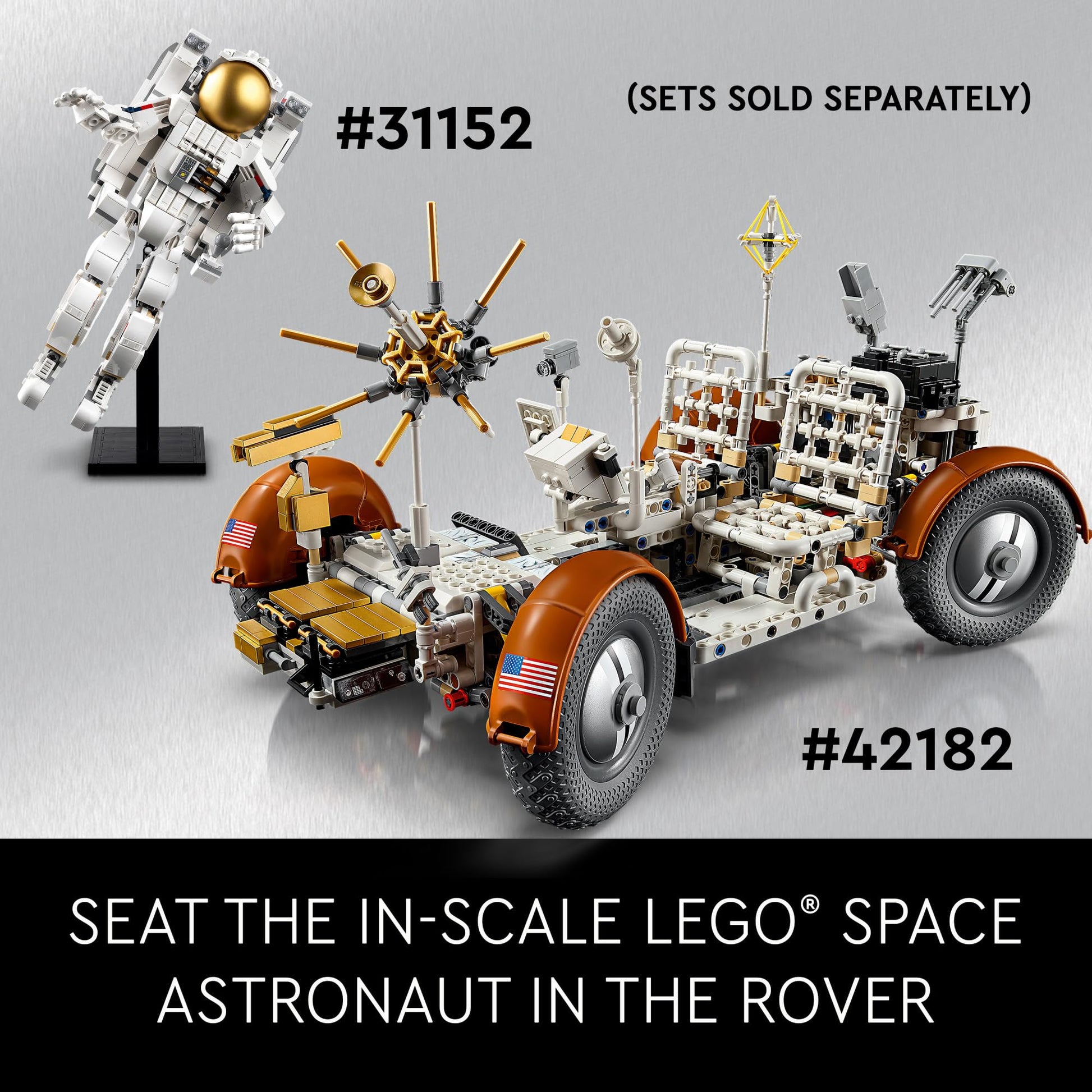 LEGO Technic NASA Apollo Lunar Roving Vehicle LRV Building Set - Craft Kits for Adults, Ages 18+ - Building Set of Space Rover with Authentic Details - Gift for Birthdays - 42182