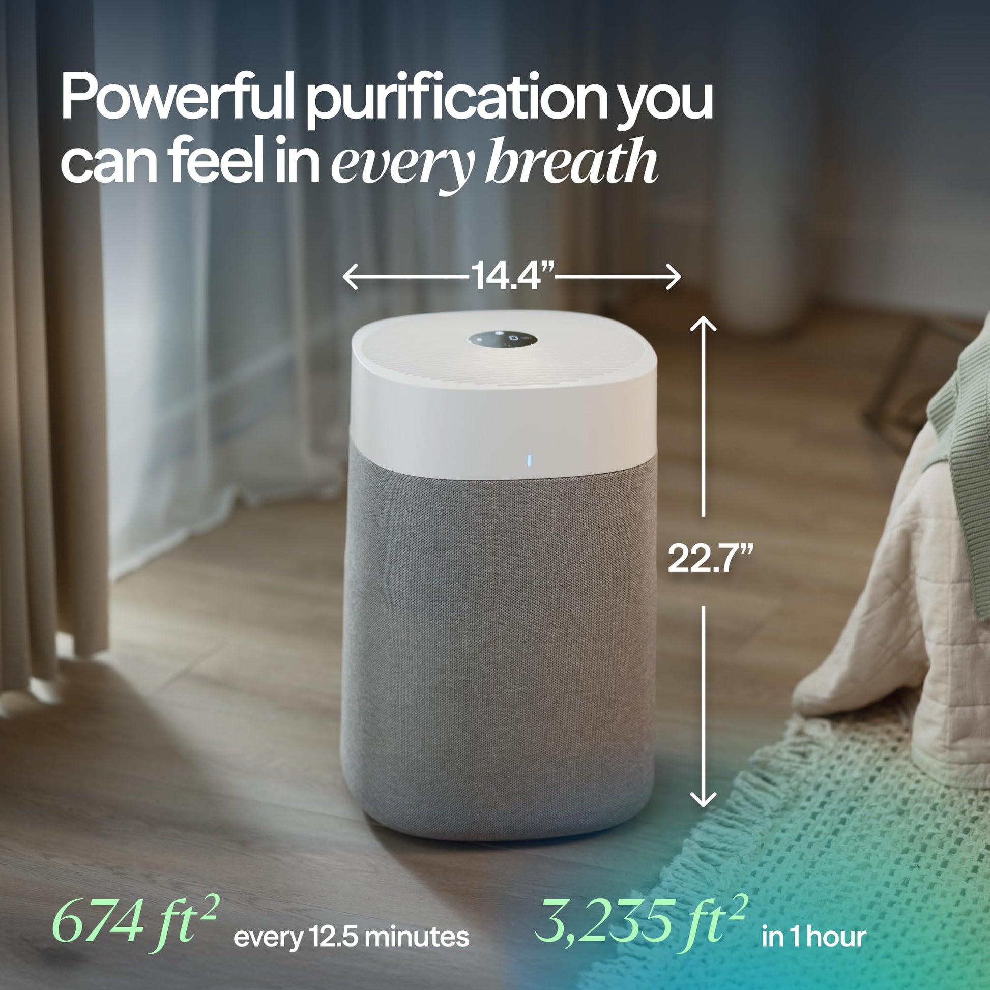 BLUEAIR Blue Pure 211i Max Smart Air Purifier for Large Rooms up to 3,235 Sq Ft, HEPASilent Air Cleaner for Pets, Allergies, Smoke & Dust, WiFi Air Purifier with Auto Mode, Quiet Air Purifier for Home
