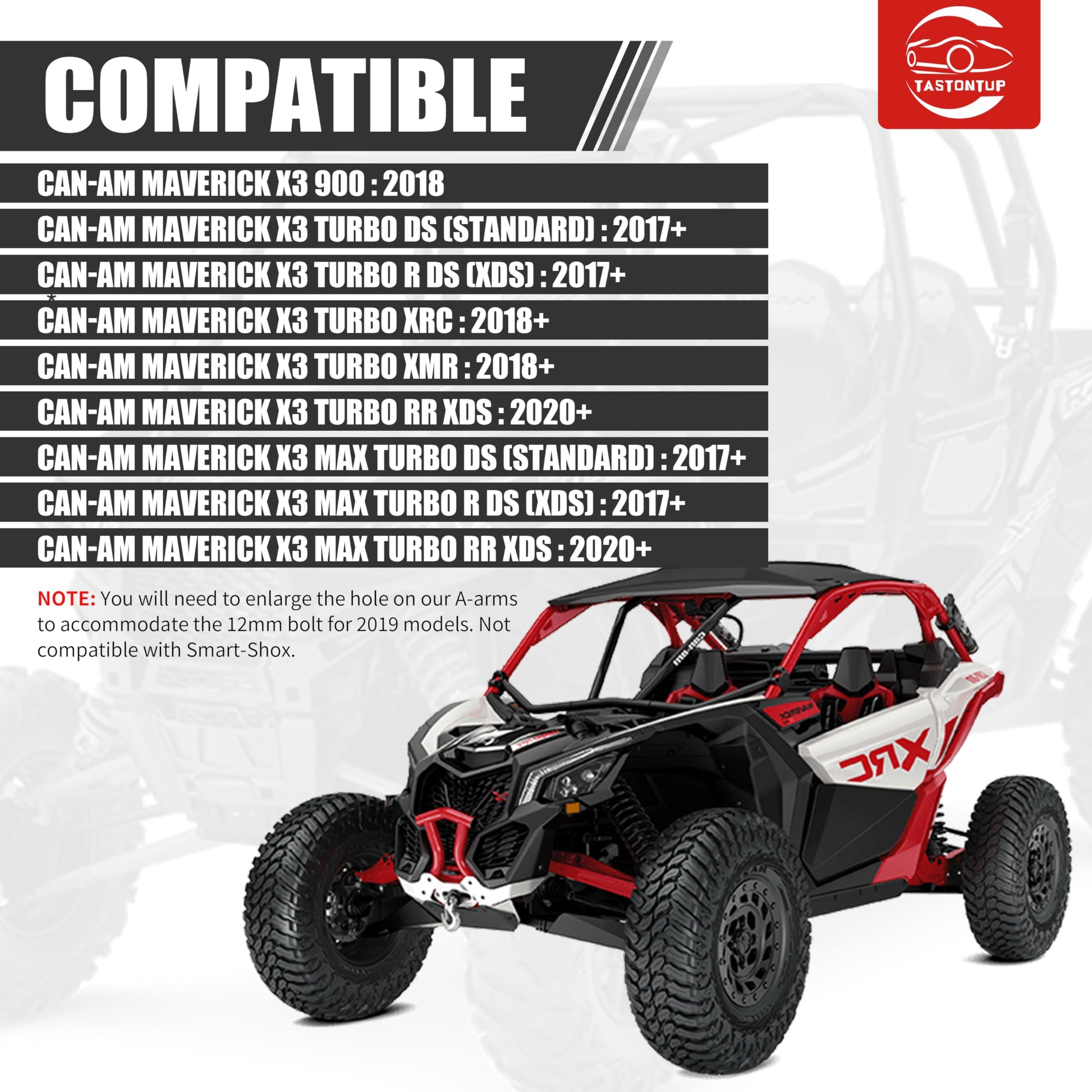 High Clearance Front Upper & Lower A-Arms Kit for 2017+ Can-Am Maverick X3 (64" Body), Red