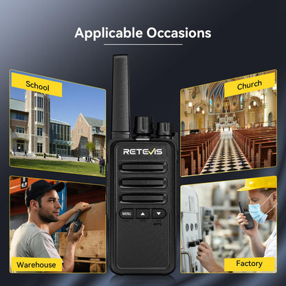 Retevis RT68B Walkie Talkies for Adults Long Range, with 10 Multi Way Charger, Easier Securer Charging, Rechargeable Two Way Radios for School Industry Warehouse(10 Pack)