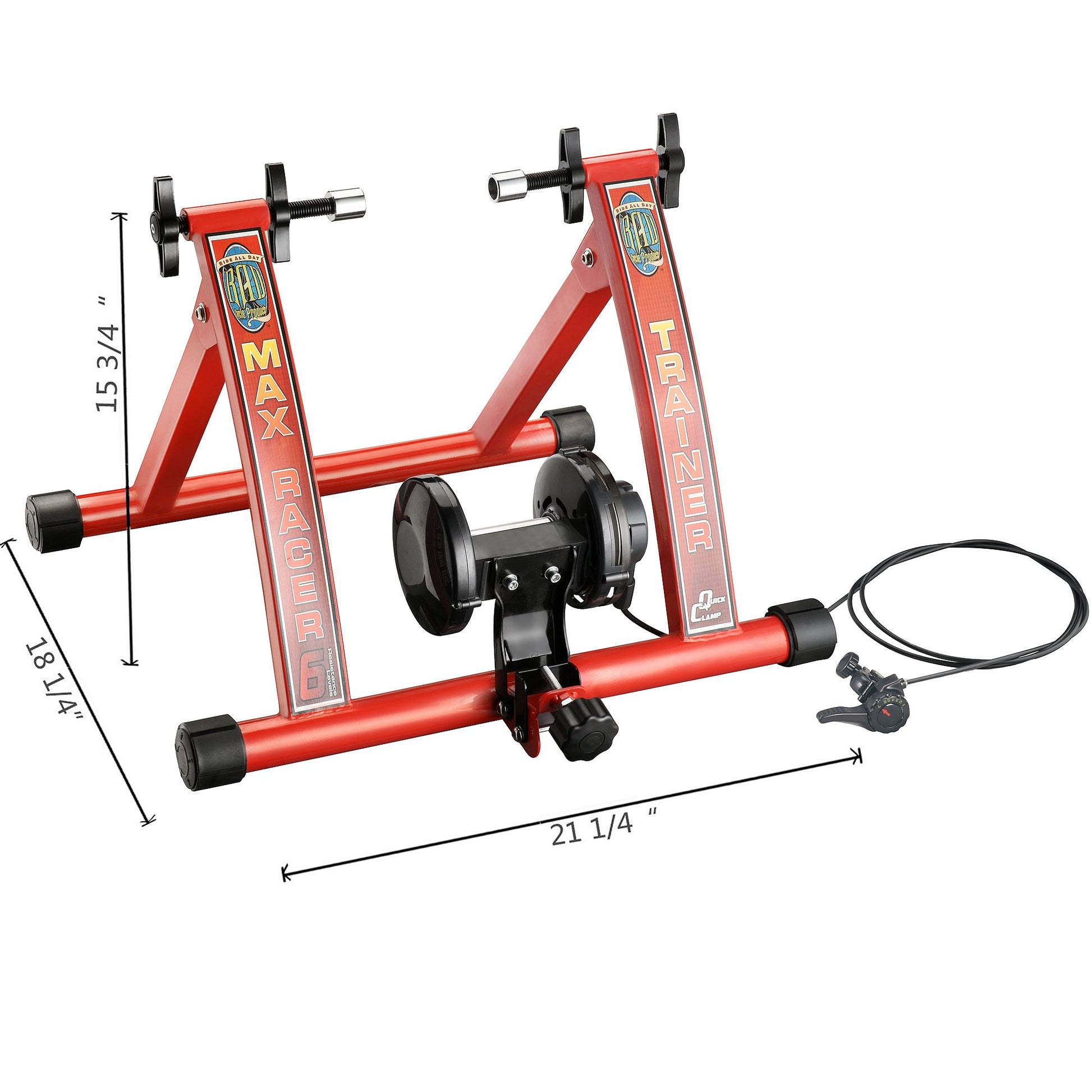 RAD Cycle Products Max Racer 7 Levels of with Smooth Magnetic Resistance Bicycle Trainer Allows You to Work Out with Your Bike