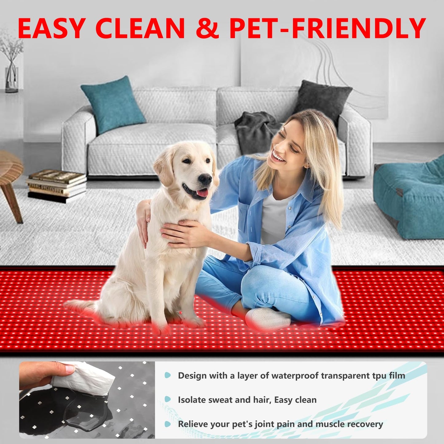 84.6'' X 33.5'' LED 1400pcs 660nm Red Light Therapy Mat 850nm Near Infrared Light Therapy Devices 3 Modes & 9 Timer, Extra Large Red Light Therapy Pads Blanket for Whole Full Body, Pain Relief