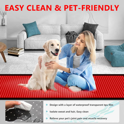 84.6'' X 33.5'' LED 1400pcs 660nm Red Light Therapy Mat 850nm Near Infrared Light Therapy Devices 3 Modes & 9 Timer, Extra Large Red Light Therapy Pads Blanket for Whole Full Body, Pain Relief