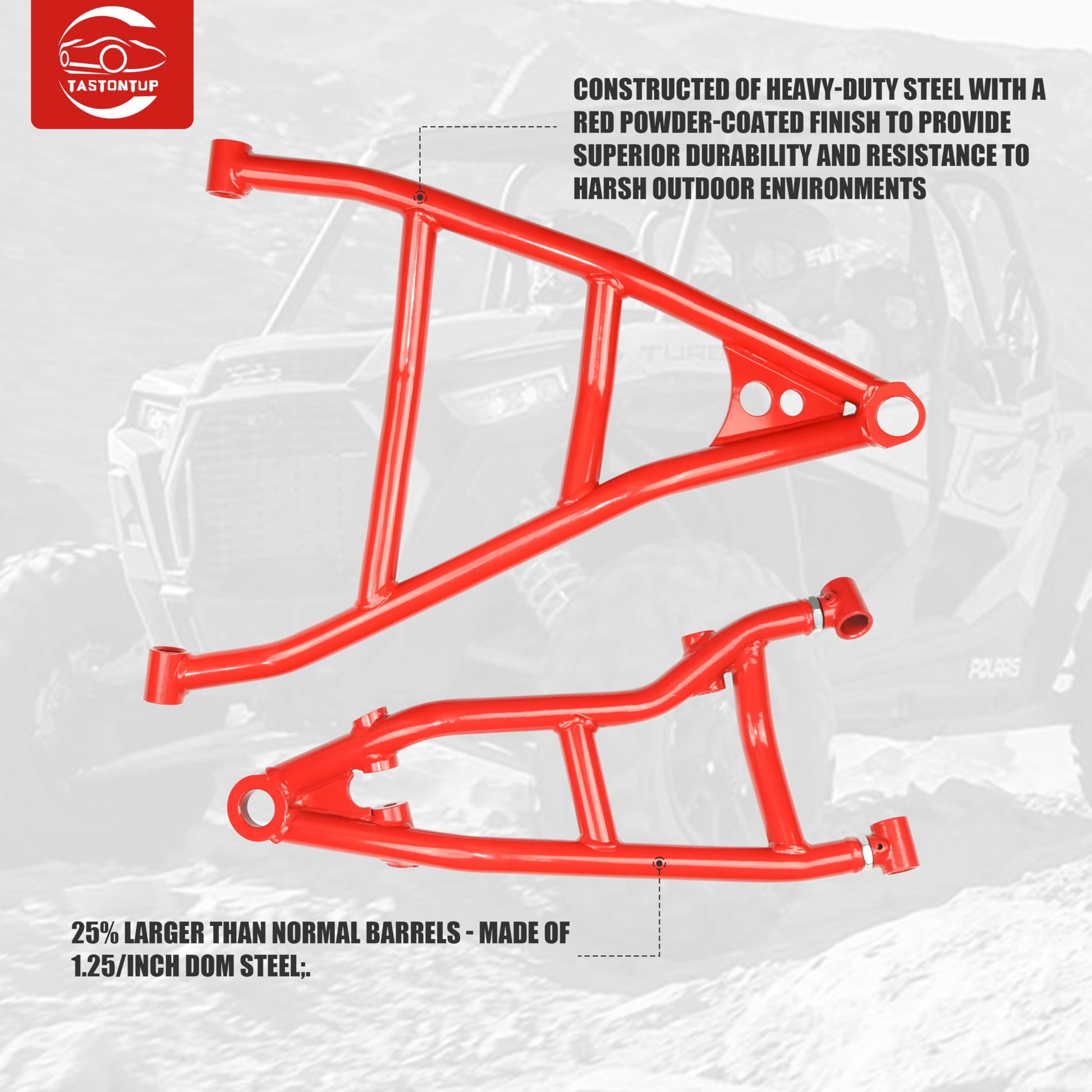 High Clearance Front Upper & Lower A-Arms Kit for 2017+ Can-Am Maverick X3 (64" Body), Red