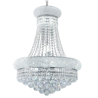 chandiry 12 Lights Chrome Finish Empire Crystal Chandelier Lighting for Dining Room Living Room Foyer Hallway Bedroom Entryway (Dia 22'')