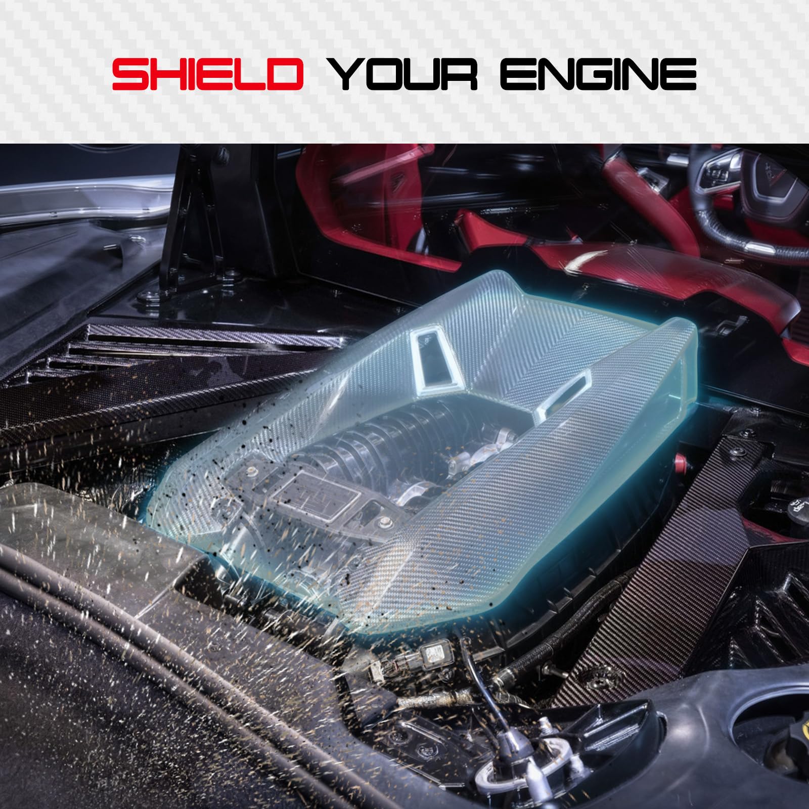100% Carbon Fiber C8 Engine Cover Compatible with 2020-2025 Corvette C8 Z06, GM Factory Style Engine Hood Cover