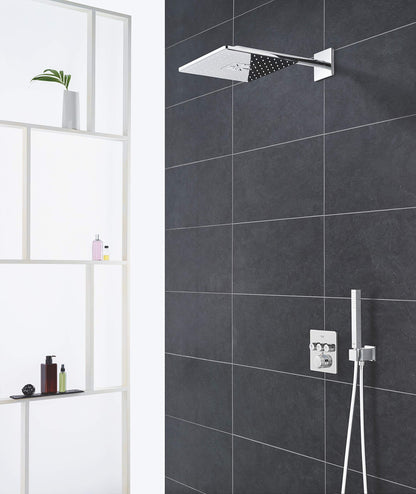 GROHE 26504000 Rain 310 Smart Active 2-Spray Cube Shower Head Set, Starlight Chrome