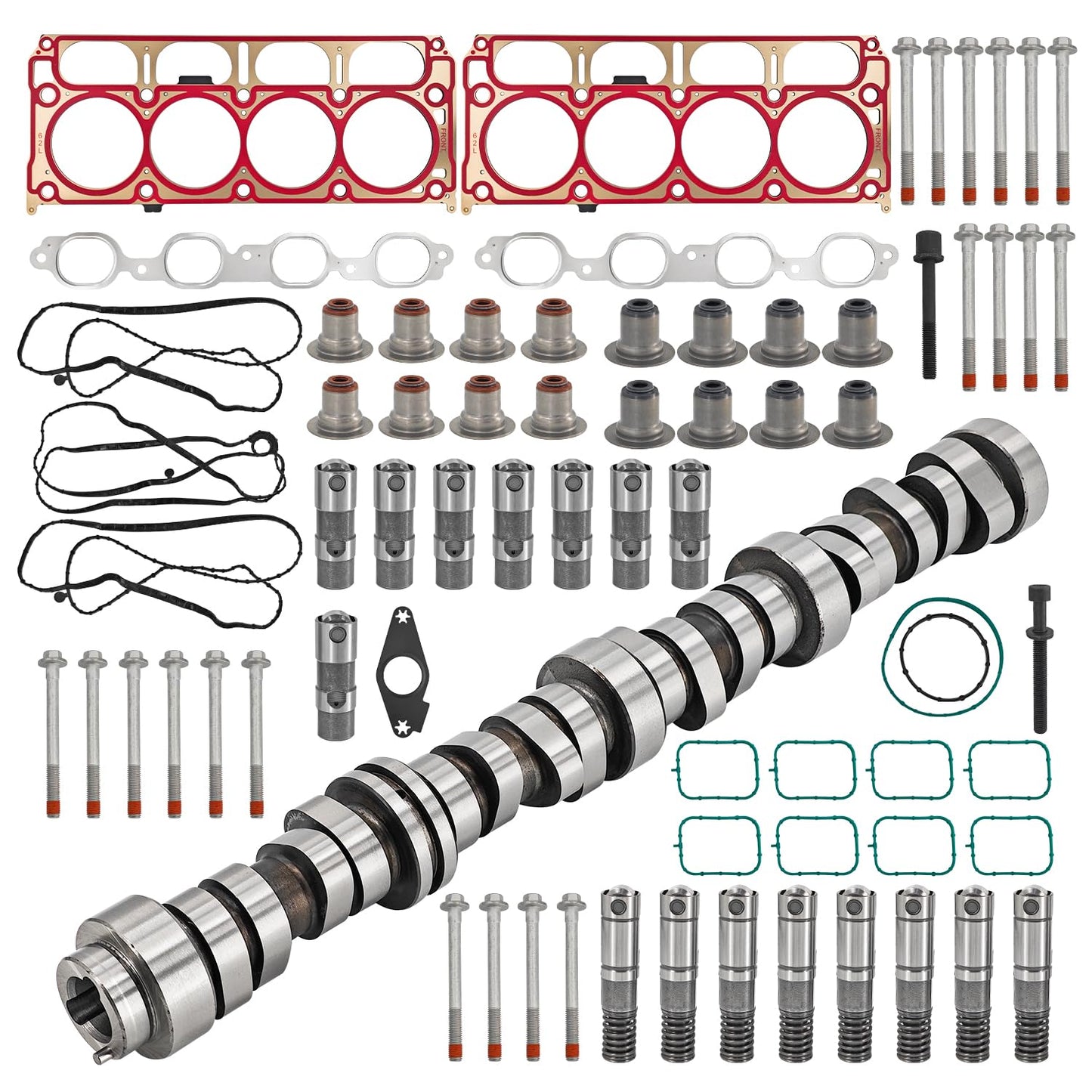 Raodelupe LT 6.2L GEN-5 AFM Engine Rebuild Kit W/12629512 Camshaft 8*AFM Lifters 8*LS7 Style Lifters Head Gasket Kit Bolts Compatible with Chevy 6.2L LT Gen5 L86 L87 2014-2020