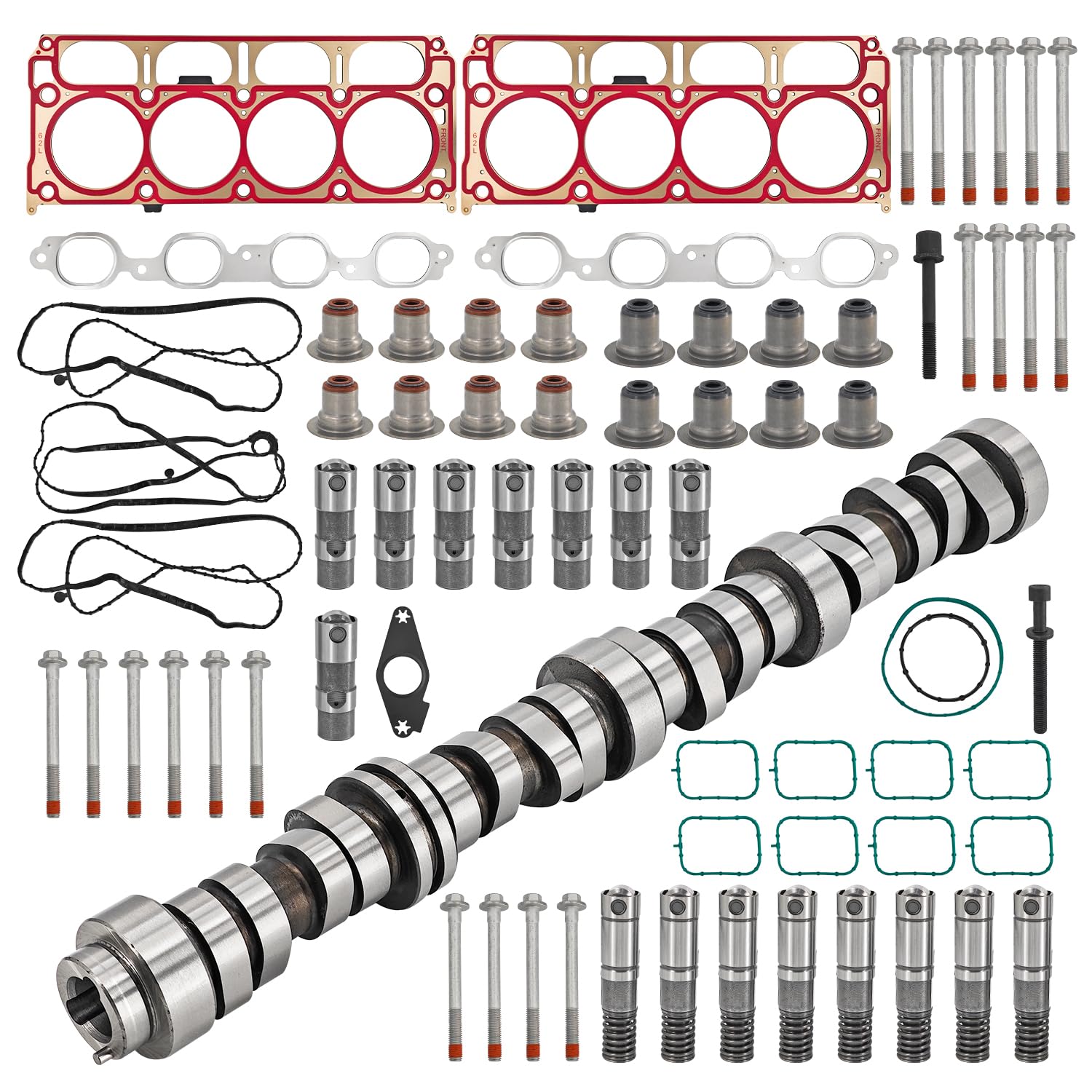 Raodelupe LT 6.2L GEN-5 AFM Engine Rebuild Kit W/12629512 Camshaft 8*AFM Lifters 8*LS7 Style Lifters Head Gasket Kit Bolts Compatible with Chevy 6.2L LT Gen5 L86 L87 2014-2020